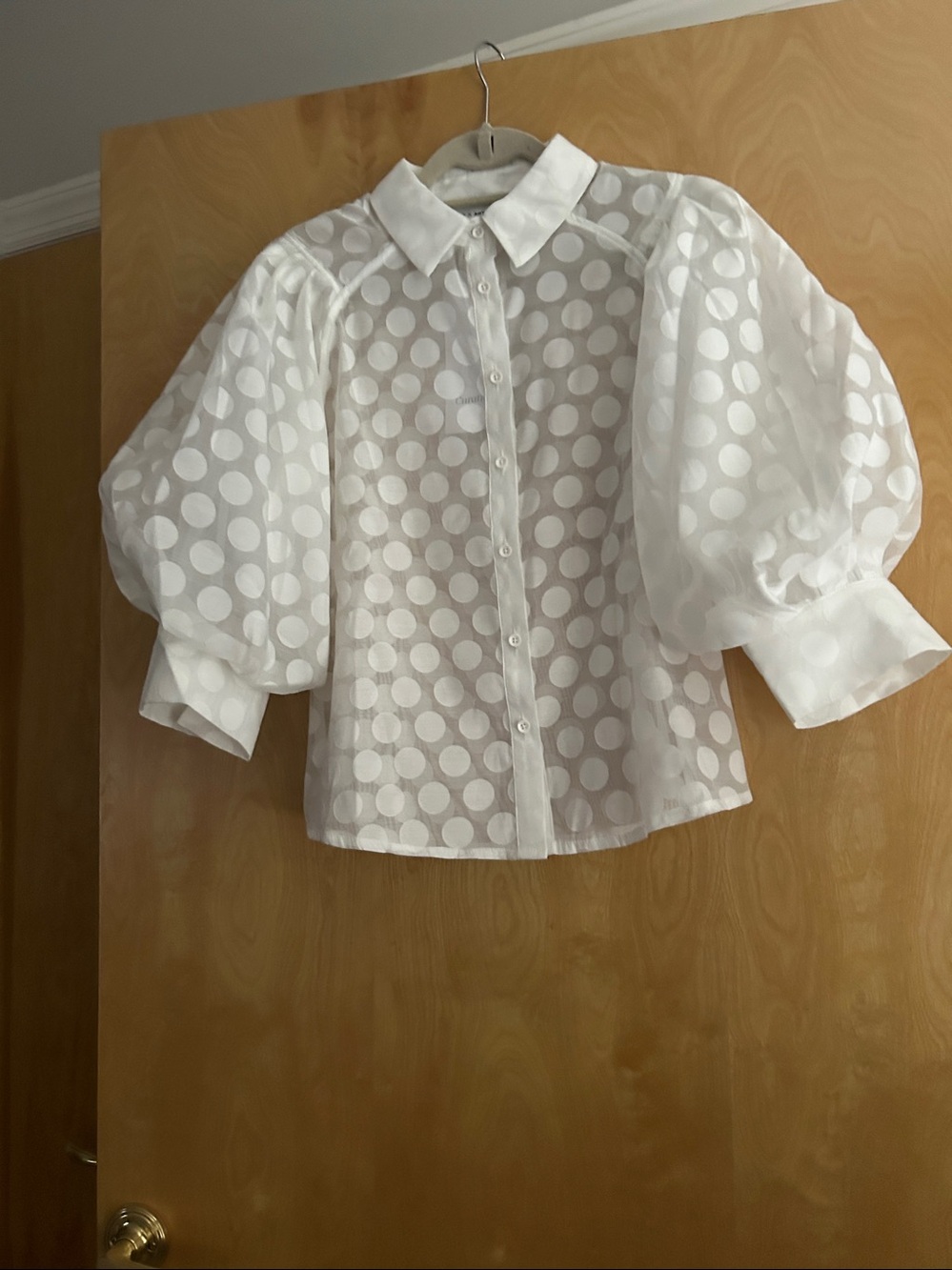 Curations Romantic Bohemian White Polka Dot Blouse
NWT